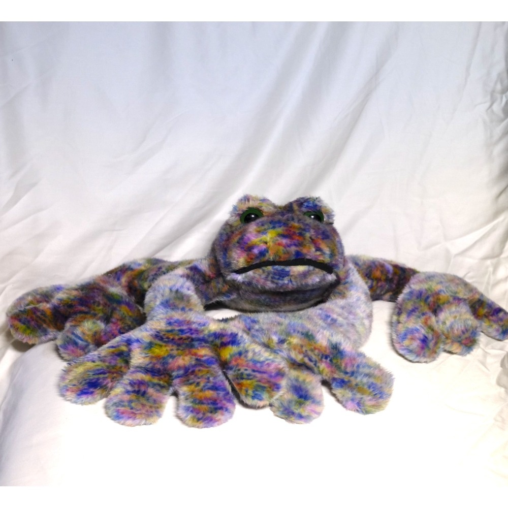 Fiesta Multi-color Large Plush Frog 21" X 19" Groovy Plush Multi Color Amphibian
